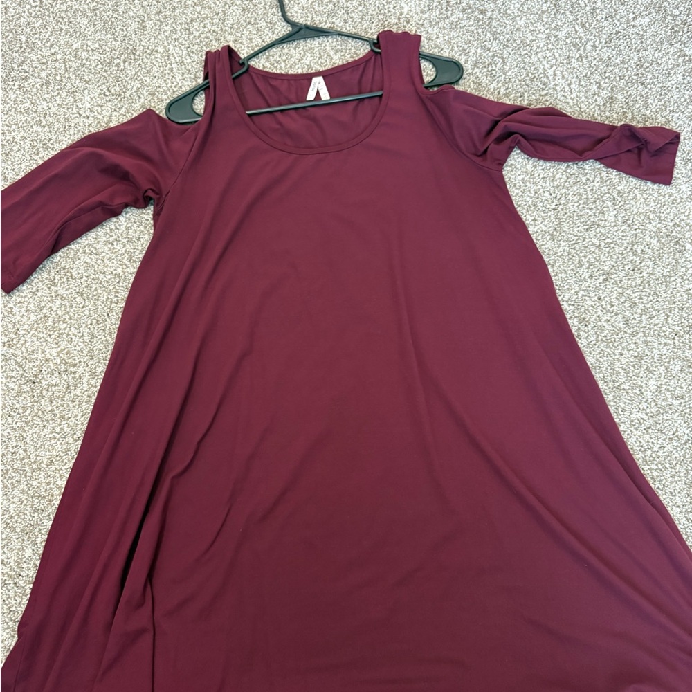 Mudd Burgundy Cold Shoulder Dress